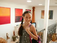 Lean Oriental Gal Amai Liu In Striped Stockings Gets Impaled On Mature Meat Pole