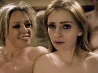 Dee Williams And Maya Kendrick Pleasuring Lucky Fellow On The Couch