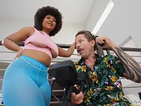 Massive Dark-hued Avery Jane Smiles While Throating And Riding White Sausage