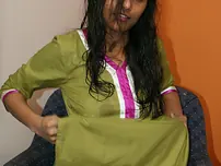 Indian divya slips off her shalwar suit to position nude for the first time