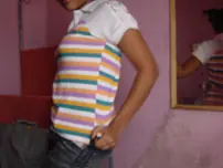 Indian solo dame fumbles her giant melons after unwrapping to her underpants