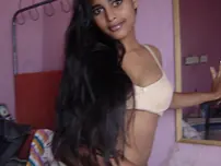 Indian solo dame fumbles her giant melons after unwrapping to her underpants
