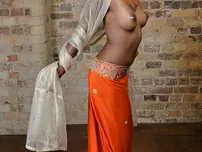 Indian MILF showcases her rock-firm funbags and smooth-shaven twat during solo activity