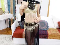 Arab chick Aubry Babcock ends hook-up with a spunk-shot on her extended tongue