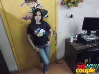 Indian dame Sonia Bhabhi massages her all-natural hooters while stripping