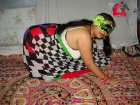 Overweight Indian dame Velamma Bhabhi showcases her funbags and cunt in a mask
