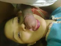Indian wife changes apparel while pleasuring her spouse on sofa POV style