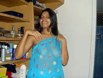 Desi housewife Aprita lets her boulder-possessor slide while posing non bare