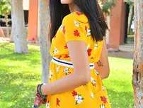 Babe Viva demonstrates her scorching coochie in public while posing in her summer dress