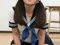 Japanese schoolgirl in pigtails facesits & gives professor a forearm-job in class