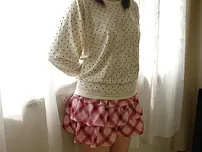 Shy chinese teenage unclothing down and showcasing her slit in close up