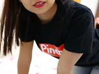 Chubby Chinese babe Angel E gets her fur covered puss creampied during POV boink-a-thon