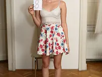 Blondie nubile Eveline Dellai unclothes down boldly