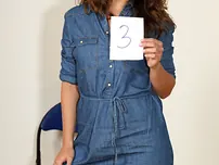 Hungarian bombshell Emma Dark-skinned unwraps and taunts with her little boobies & smooth-shaven fuckbox