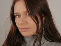 Slim teenager Mari unclothes and showcases her lil' fun bags and butt on a couch