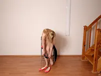 Skinny teenager sweetheart Layla A disrobes at the audition and unveils her little milk cans