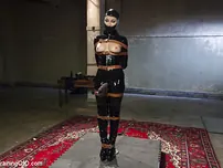 Dani Daniels is spoon fed spunk after being torn up while in restrain bondage