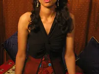 Indian lady Naveen munches her lips before getting entirely bare in ponytails