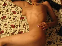 Indian lady Naveen munches her lips before getting entirely bare in ponytails