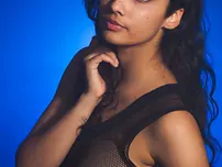 Indian gal models non bare in a observe through top and cut-offs