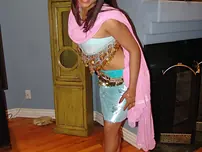 Indian teenager Laurie Vargas undresses bare before getting on top of a wood