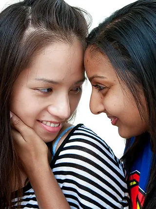 Adorable Indian teens having doll on dame orgy for first-ever time on camera