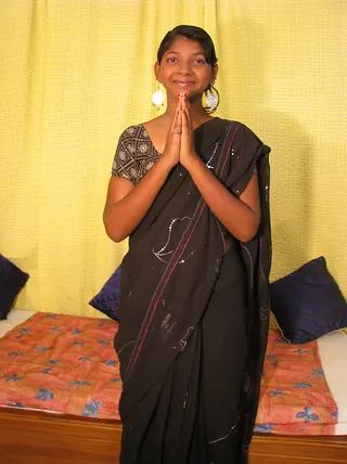 Indian nubile caresses her all-natural jugs before frigging her smooth-shaven beaver