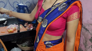 Desi bhabhi kitchen intercourse with warm Desi Damsel and her super-fucking-hot Indian aunty