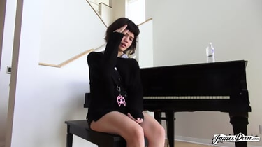 Yhivi gets her tight pussy ravished by James Deen's huge cock in HD porn