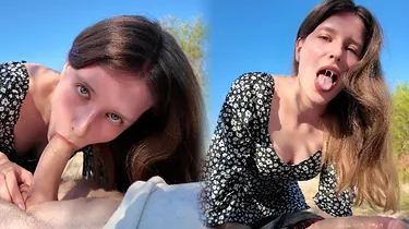 NikaBunny69 loves public beach SUCK OFF & jizz swallowing in POINT OF VIEW vid