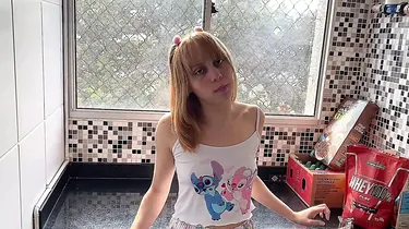 My tight 18-year-old stepdaughter's tight pussy was begging for breakfast - I licked it good!