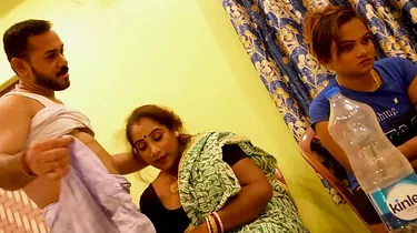Desi Aunty gets her taut muff romped by a dangled boy while her daughter-in-law observes in awe