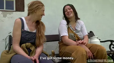 Ginger Mi & Aleya Sun take it up the ass in public like wild Czech MILFs