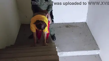 Priya and Arsal have a steamy college sex party on stairs