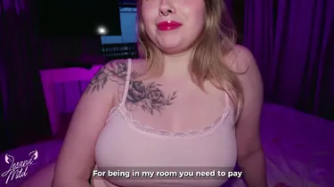 Lesana Tender's ginormous orbs get penetrated during a deep-throat & facial cumshot with a pop-shot